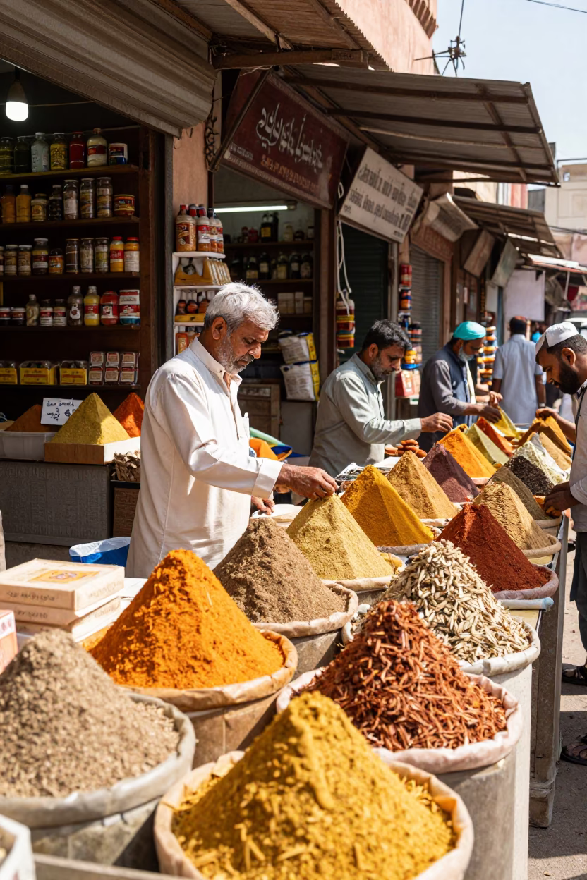 Crushing Spices in Jaipur in in Jaipur, India