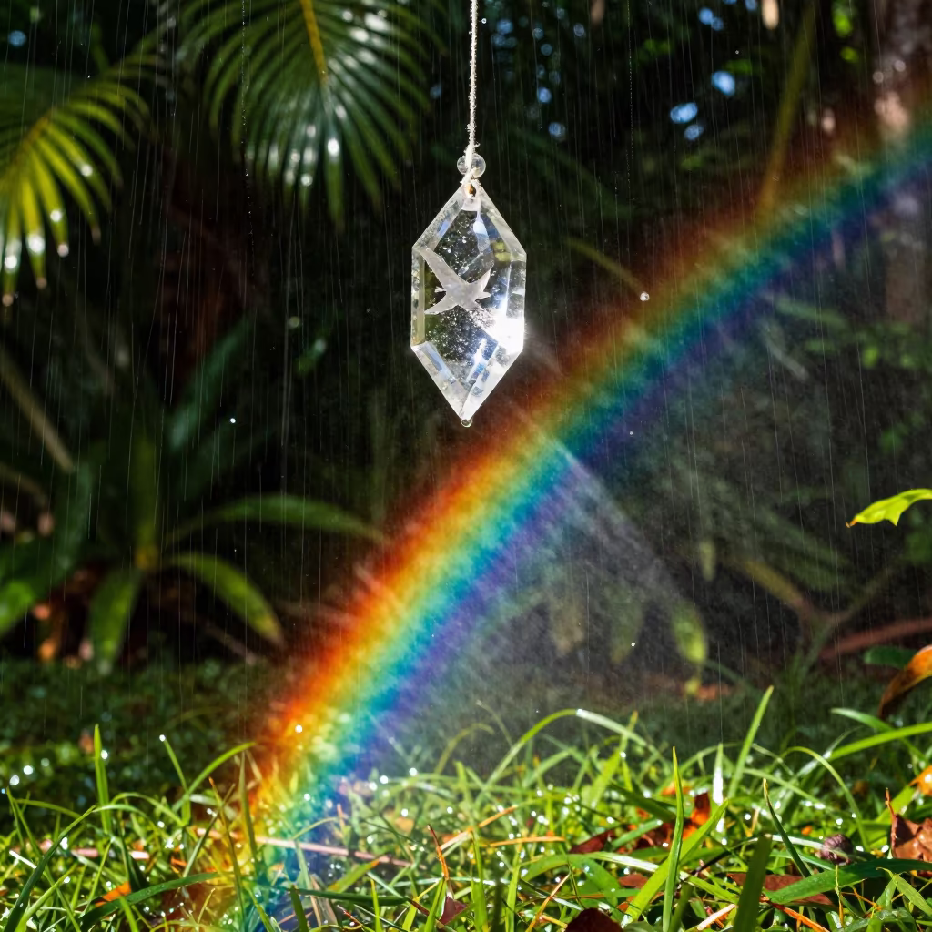 Crystal Suncatcher Rainbow Over Rainy Salem in near Salem