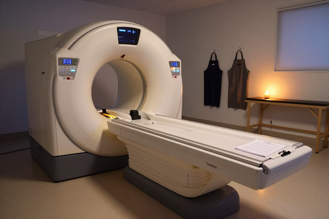 CT Scanner Room Twilight Candlelight Atmosphere in inside a rehabilitation gym in Turmero