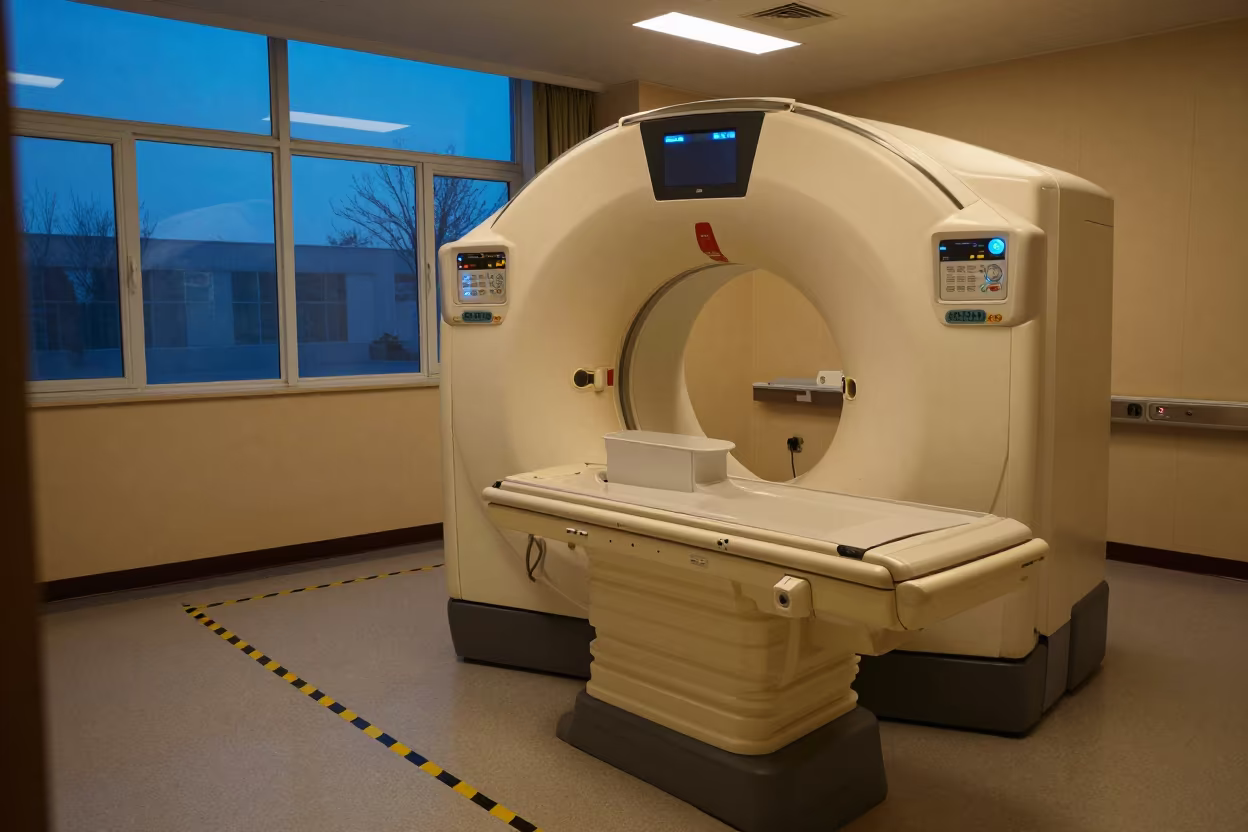 CT Scanner in Xi'an Rehab Room Evening in inside a rehabilitation gym in Xian