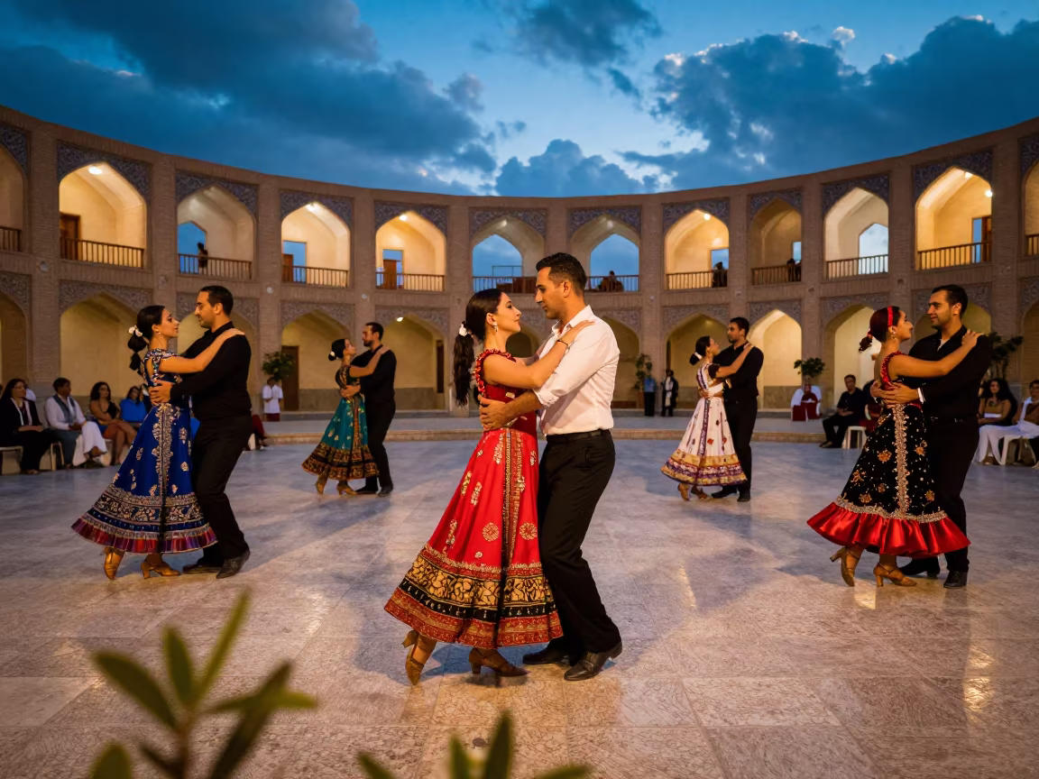 Cuban Rumba Ceremony in Shiraz Hall in in a ceremonial hall in Shiraz