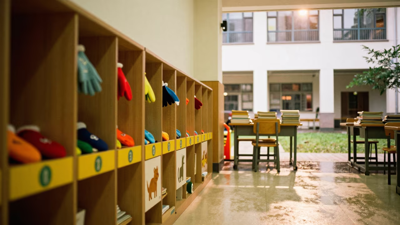 Cubby Wall Mittens Under Shenzhen Cloister in beneath a university cloister in Shenzhen