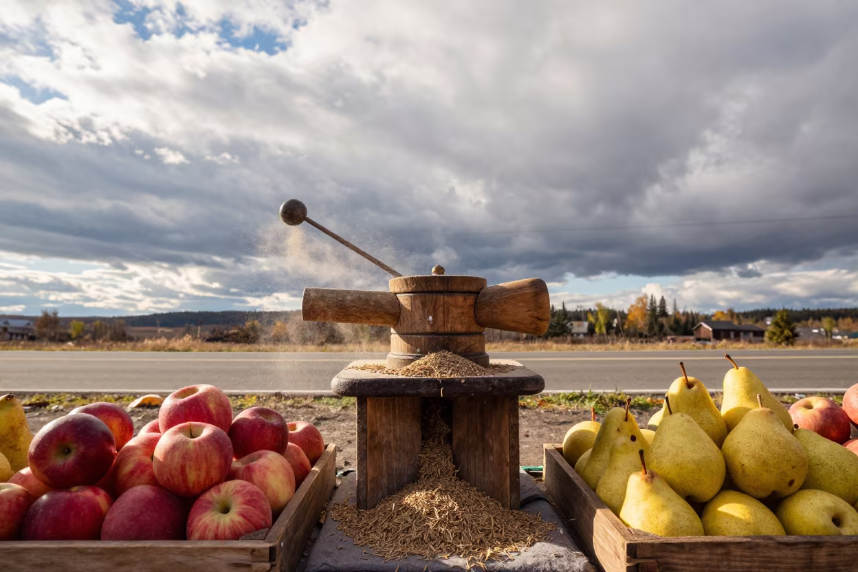 Cumin Dust Rising at Irkutsk Fruit Stand in at a roadside fruit stand in Irkutsk