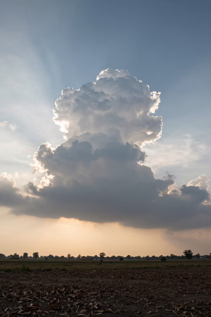 Cumulonimbus Tower Over Purnia Plains Morning Light in near Purnia