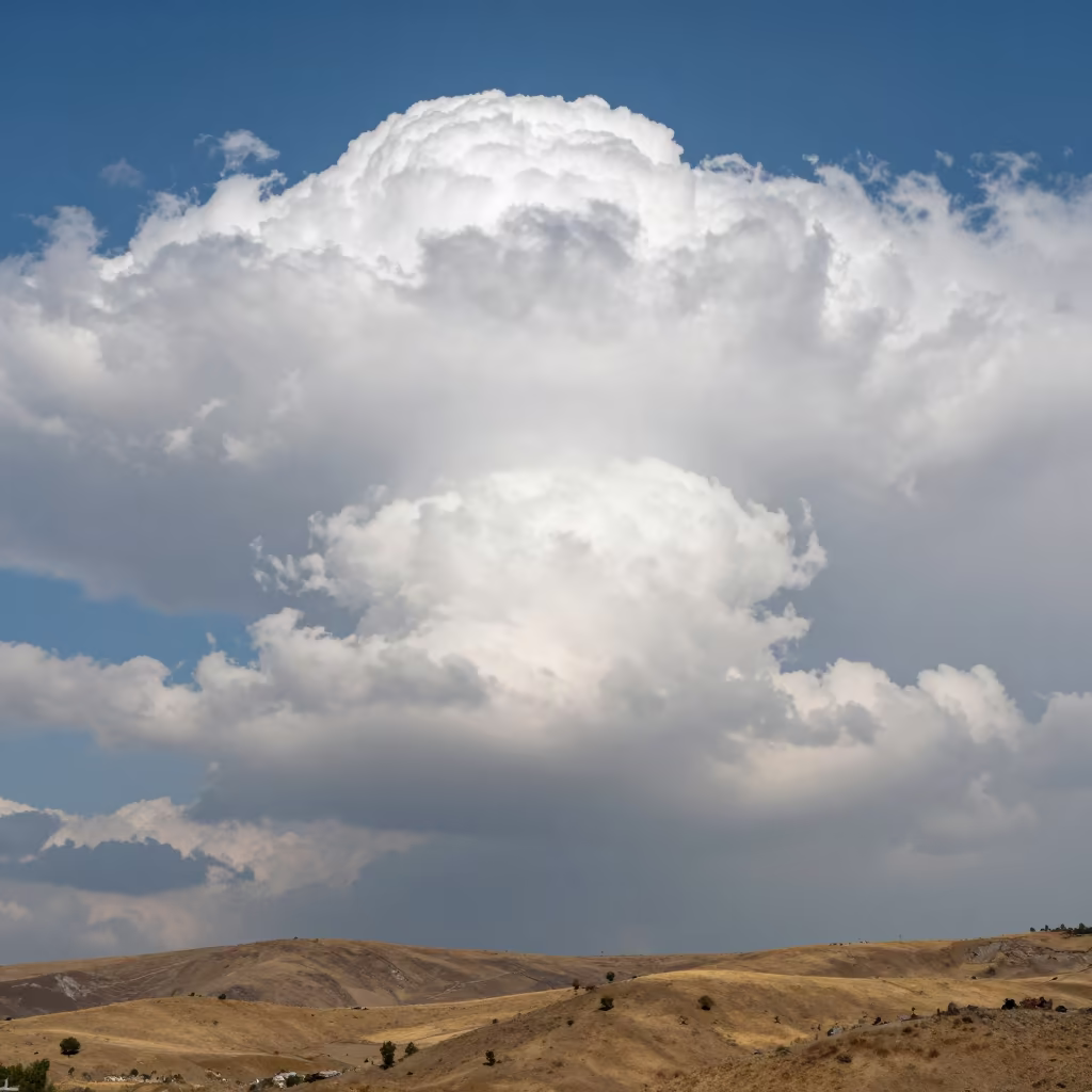 Cumulonimbus Tower Over Uttarakhand Storm in over a horizon of stacked thunderheads in Uttarakhand