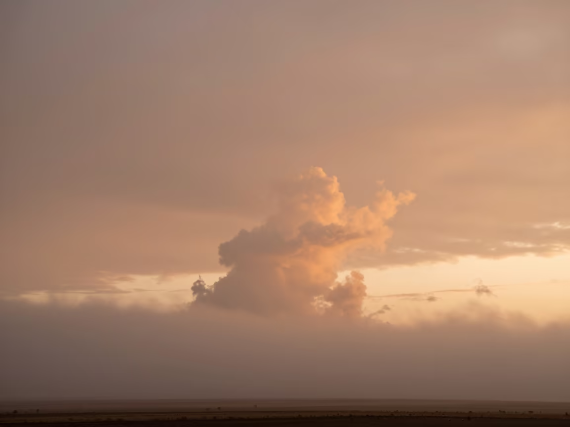 Cumulonimbus Tower Rising Over Blida Fog in through low marine fog near Blida