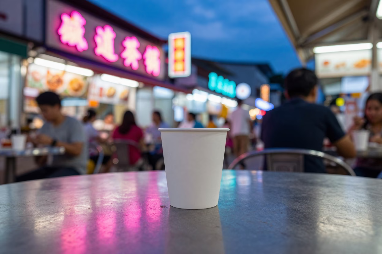 Cup On A Hawker Center Table in Singapore in in Singapore, Singapore