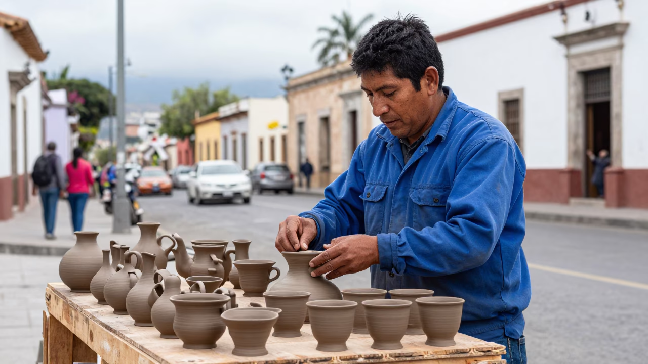 Cups at Midday Light in Oaxaca in in Oaxaca, Mexico