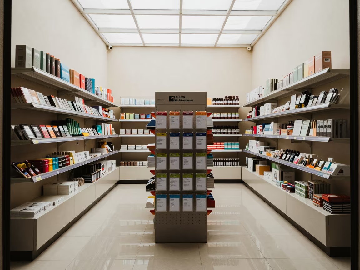 Curbside Note Rack Maputo Store Interior in along a front-of-store display run in Maputo