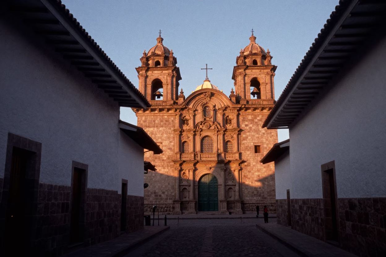 Cusco Dawn Light at The Still Hours Before Dawn Light in in Cusco, Peru
