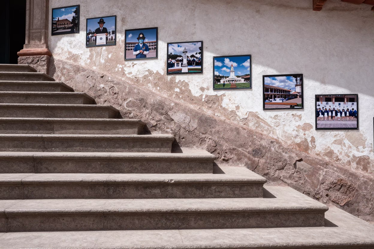 Cusco Peru Noon Light School Staircase Faded Championship Photos Wall Hook Hatbox in in Cusco, Peru
