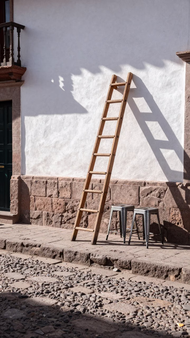 Cusco Street Scene at Late Morning Light in in Cusco, Peru