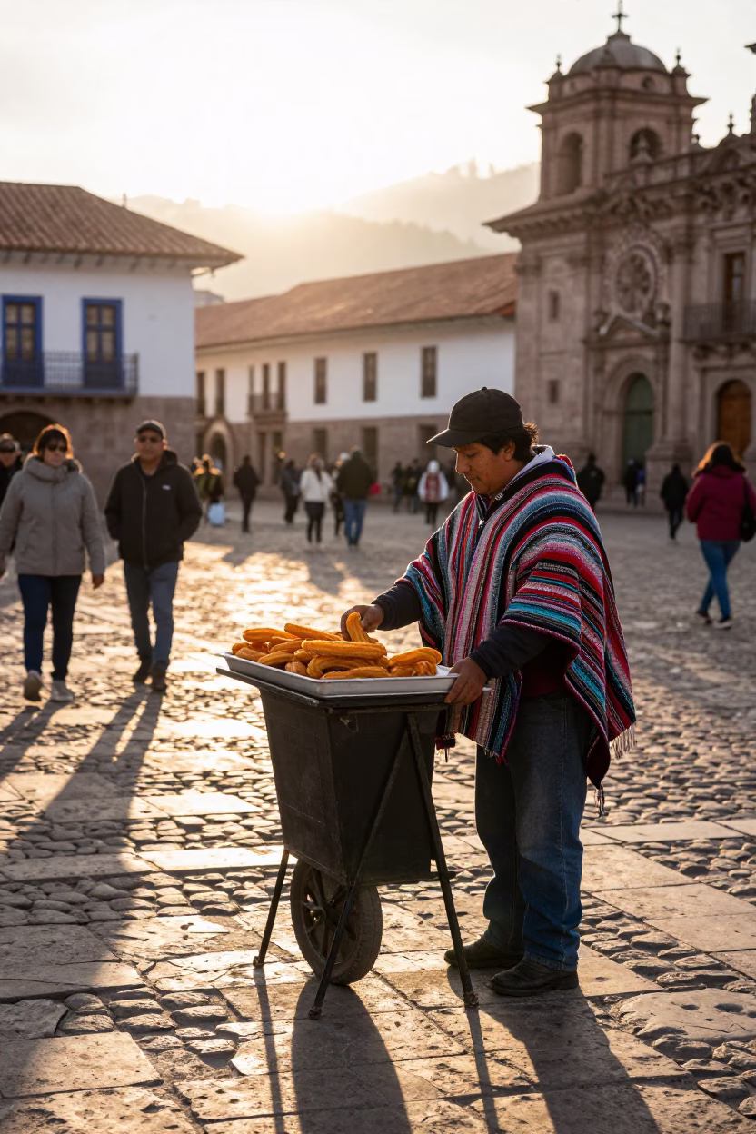 Cusco Warm Churros at The Late Morning Light in in Cusco, Peru