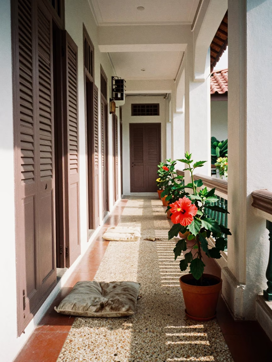 Cushion And Potted Hibiscus in Singapore in in Singapore, Singapore