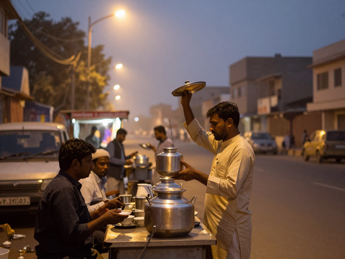 Customer after dark in Jaipur in in Jaipur, India