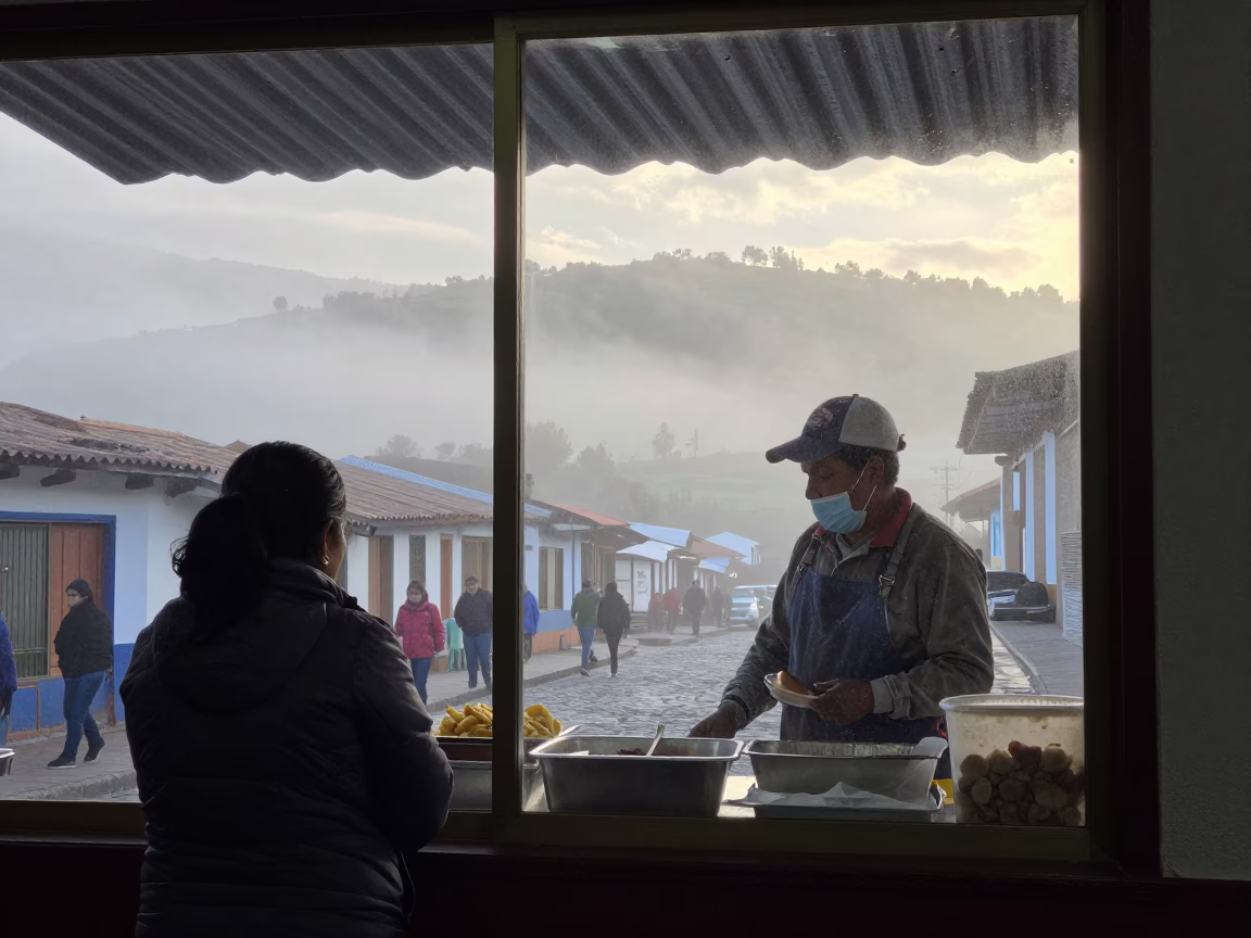 Customer at Dawn Light in Quito in in Quito, Ecuador
