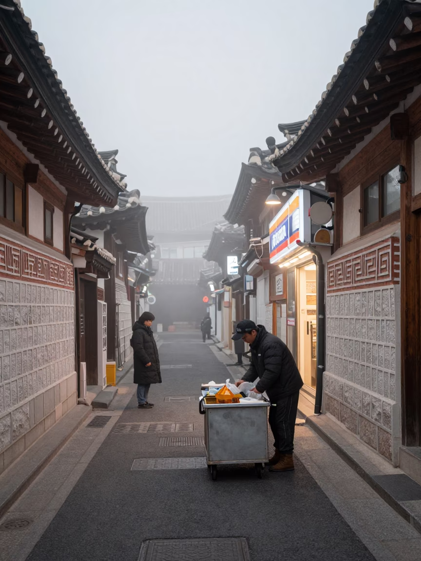 Customer at Dawn Light in Seoul in in Seoul, South Korea