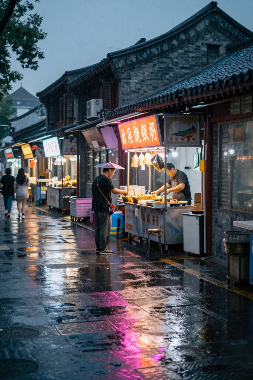 Customer at Dusk Light in Beijing in in Beijing, China