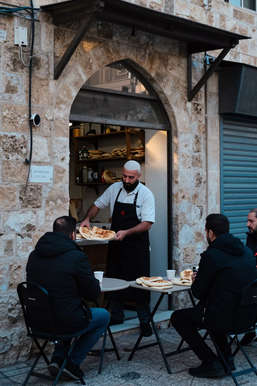 Customer at Early Morning Light in Amman in in Amman, Jordan