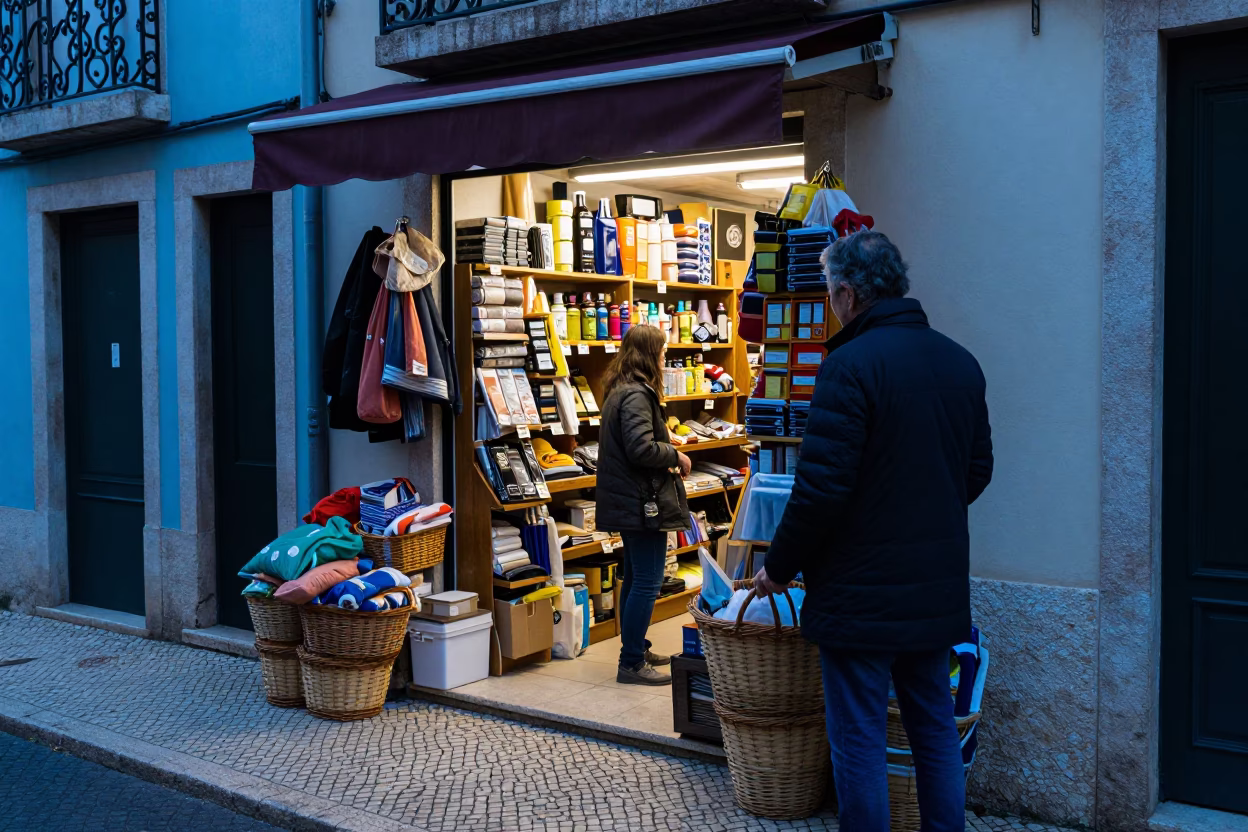 Customer Browsing in Lisbon in in Lisbon, Portugal