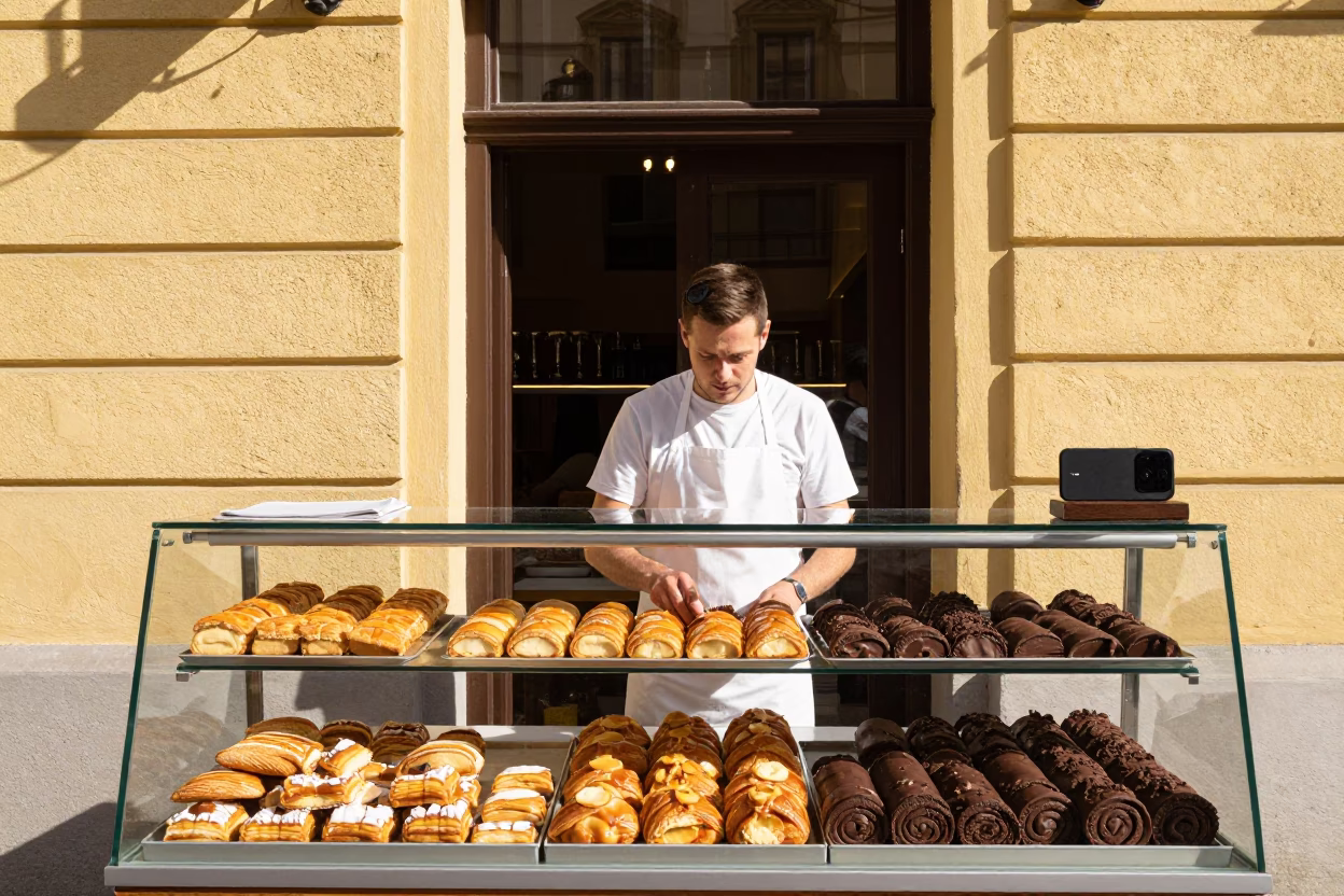 Customer in Budapest at Afternoon Light in in Budapest, Hungary