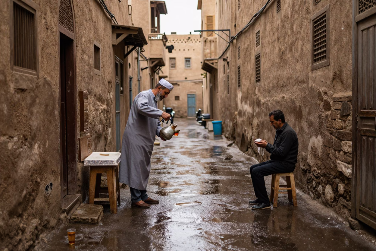 Customer in Cairo at First Light in in Cairo, Egypt