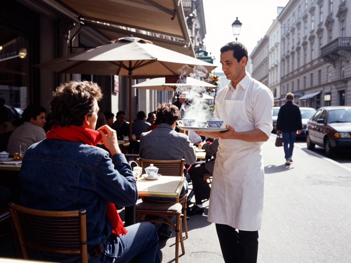 Customer in Vienna at Flat Noon Light in in Vienna, Austria