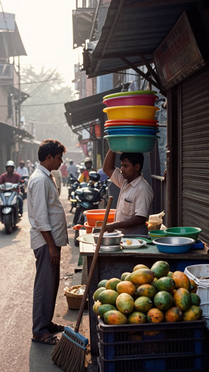 Customer just after sunrise in Mumbai in in Mumbai, India