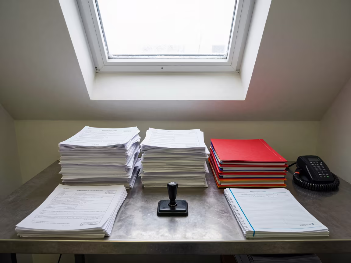 Customs Broker Stamp Pad in Chilled Distribution Bay in inside a chilled distribution bay near Sosnowiec