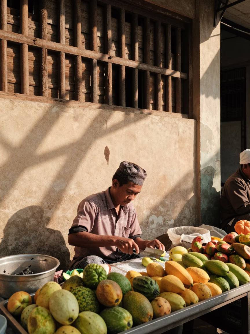 Cutting Fruit in Surabaya in in Surabaya, Indonesia