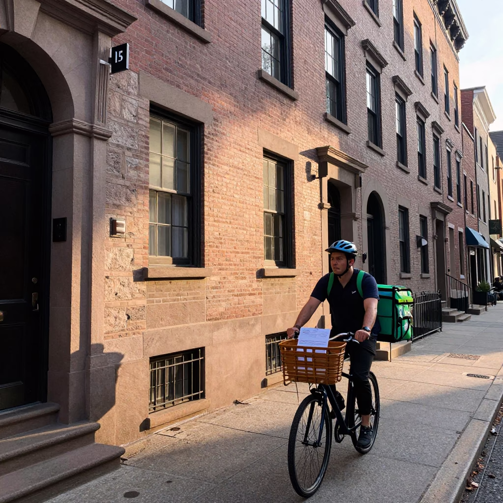 Cyclist just after sunrise in Boston in in Boston, Massachusetts, United States