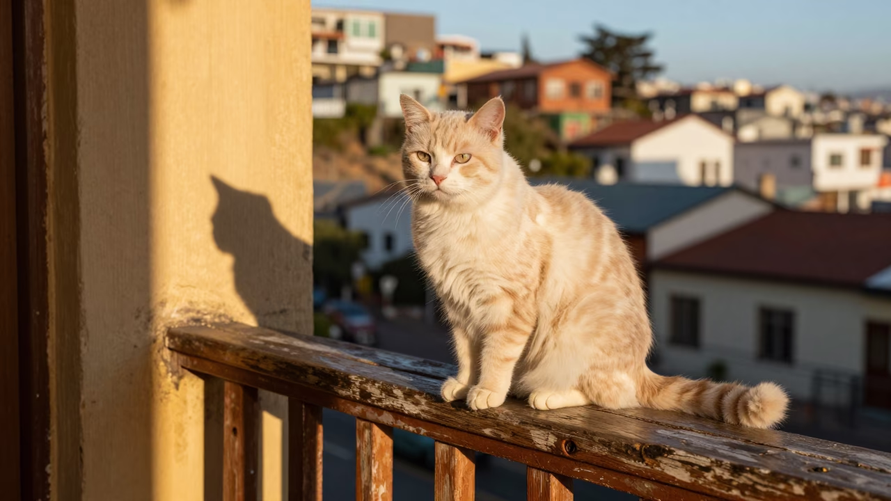 Cymric Cat in Valparaiso in in Valparaiso, Chile