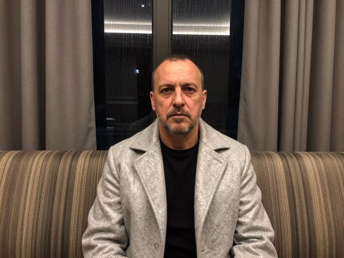 Czechoslovakian Vlciak Portrait in Chennai Night in on a sofa near a curtained window with calm indoor light in Chennai