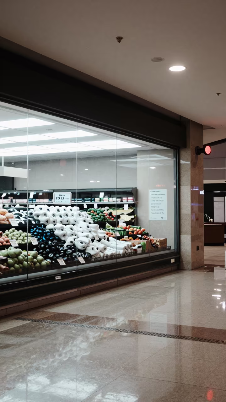 Dabou Storefront Mister Timer Board Dawn Light in inside a storefront prepared for opening near Dabou