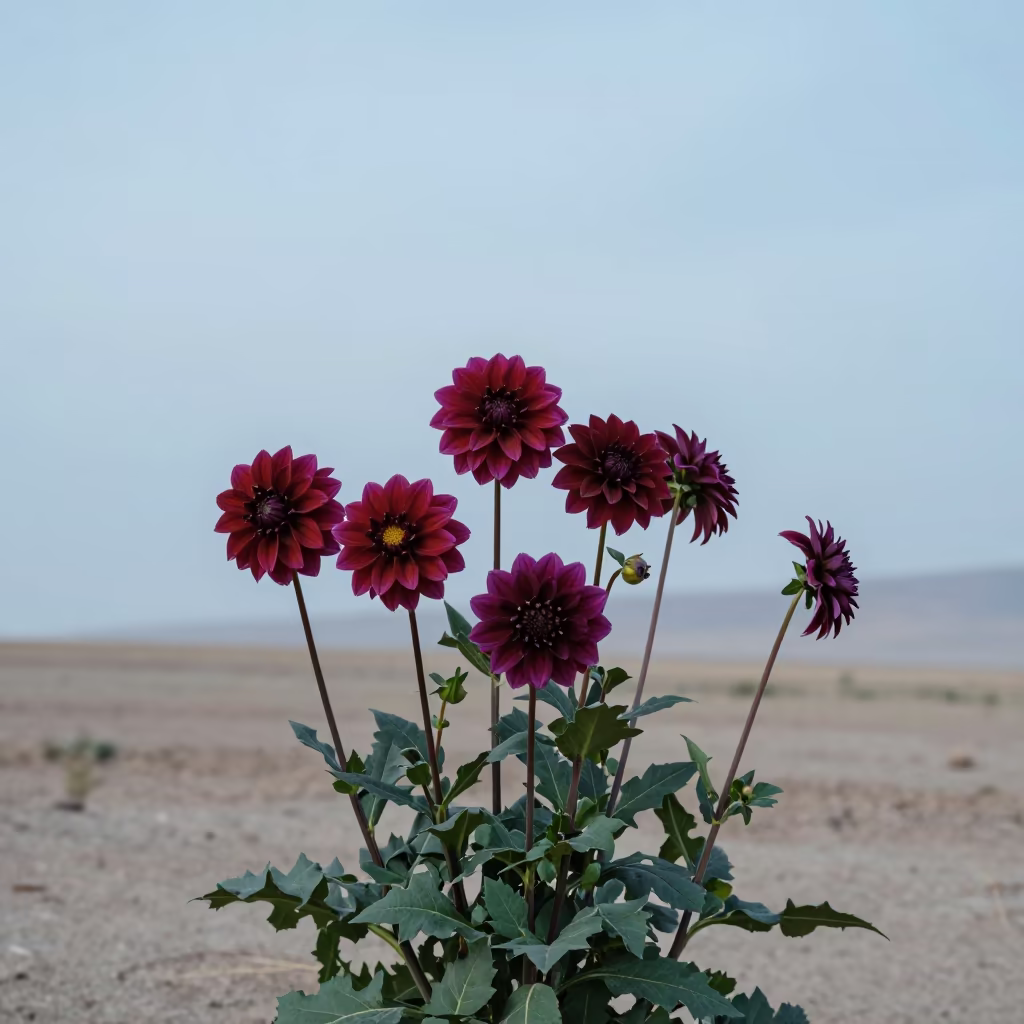 Dahlia Garden in Tibet Late Afternoon in in Tibet