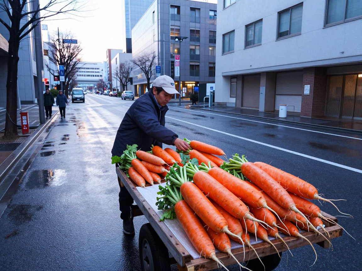 Daikon Radishes in Sapporo in in Sapporo, Japan