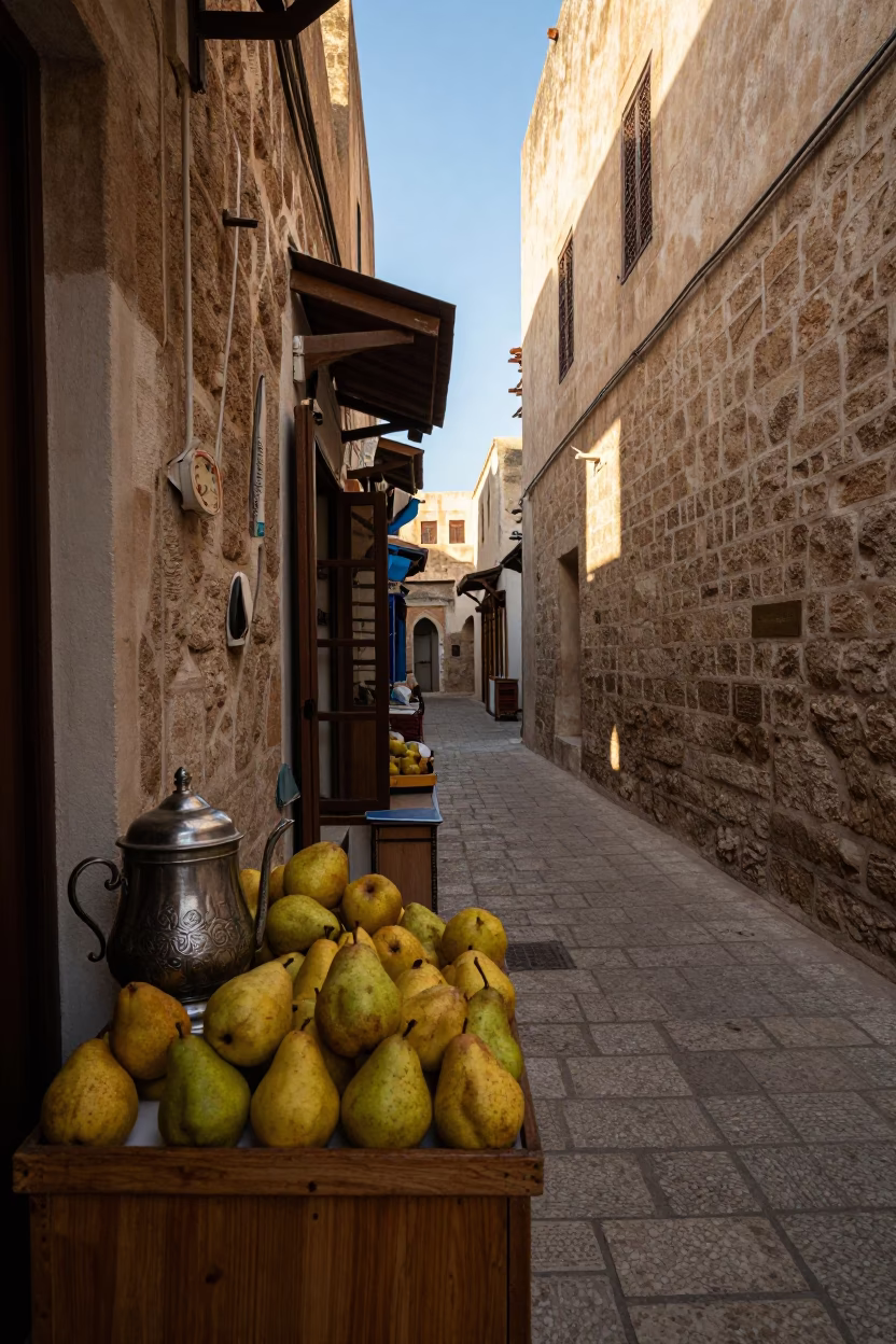 Daily Commerce in Tunis at As First Light Reaches The Scene in in Tunis, Tunisia