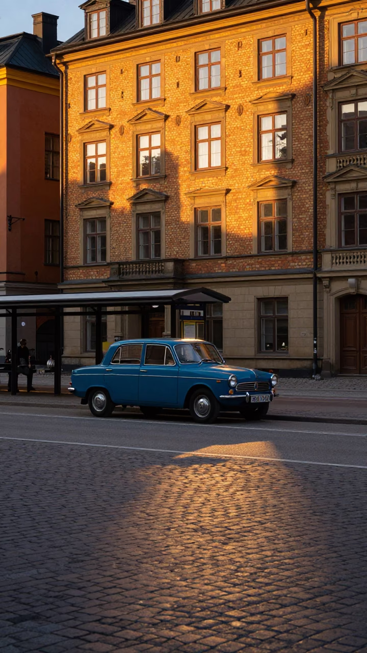 Daily Life in Stockholm at Golden Hour in in Stockholm, Sweden