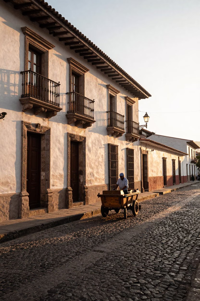 Daily Life just after sunrise in Quito in in Quito, Ecuador