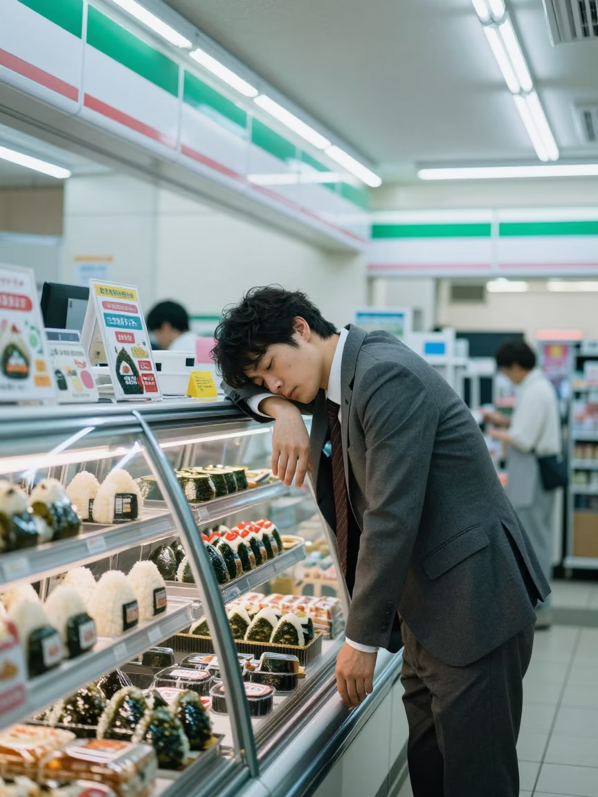 Daily Routine in Fukuoka at The Predawn Darkness Light in in Fukuoka, Japan
