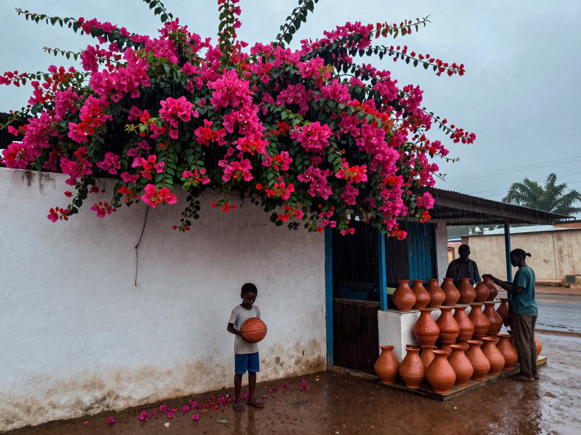 Dakar Child at Dusk Light in in Dakar, Senegal