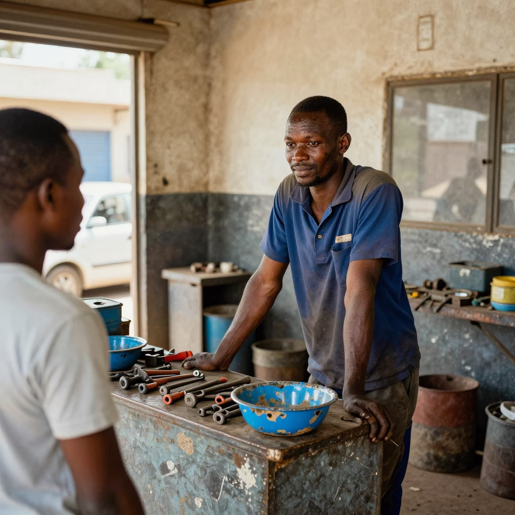 Dakar Customer at Flat Noon Light in in Dakar, Senegal