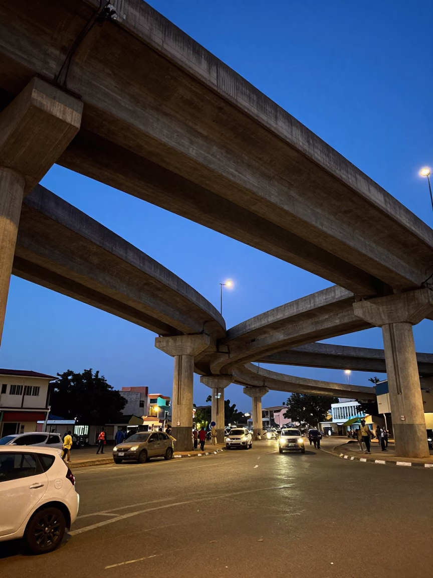 Dakar Evening Sky at The Last Blue Light Of Evening in in Dakar, Senegal