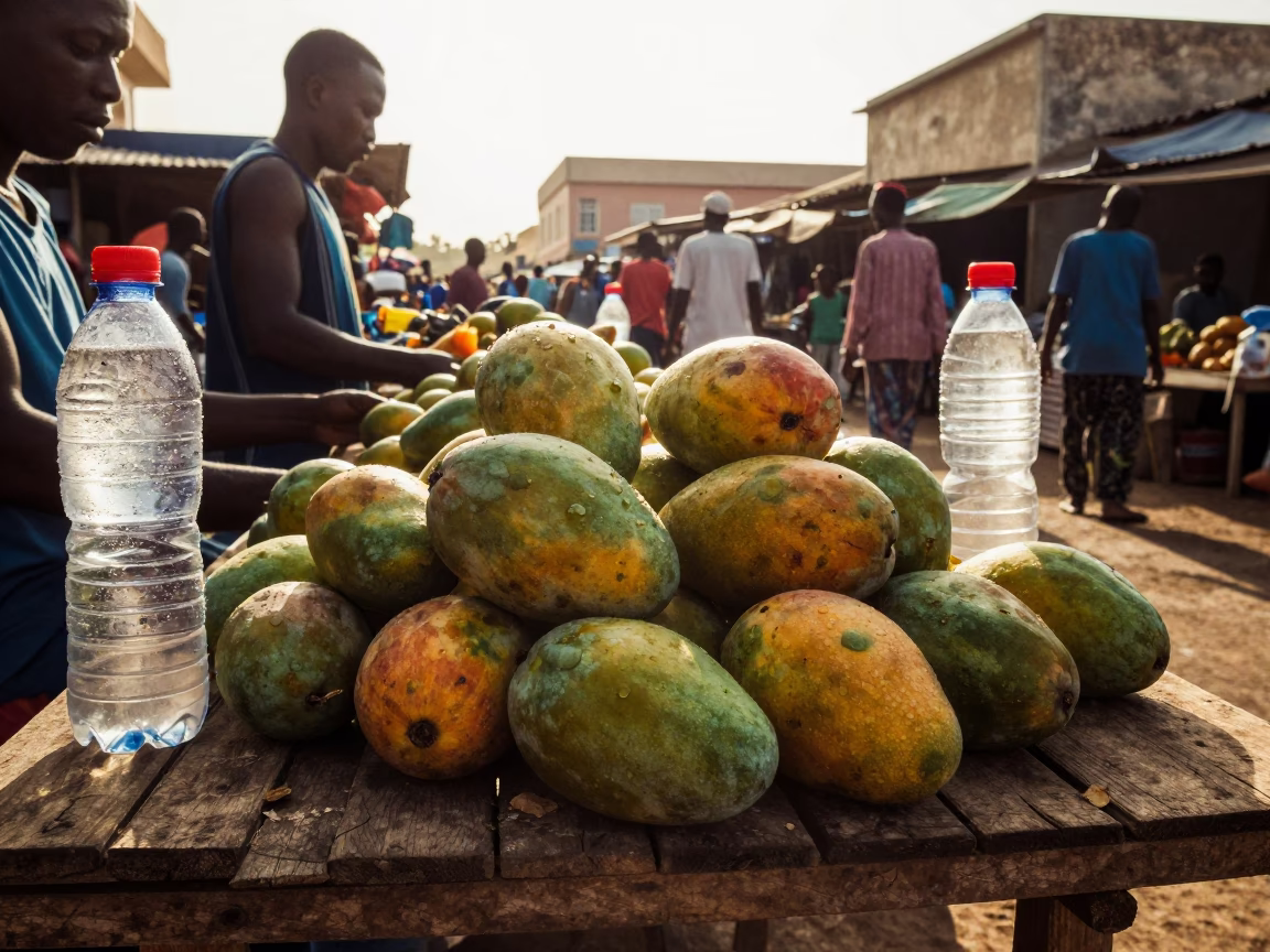 Dakar Market Scene at The Early Afternoon Light in in Dakar, Senegal