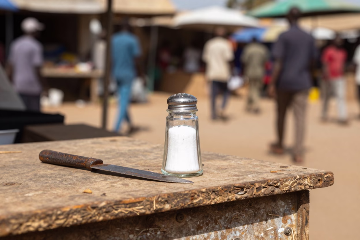 Dakar Salt Shaker at The Flat Glare Of Noon Light in in Dakar, Senegal
