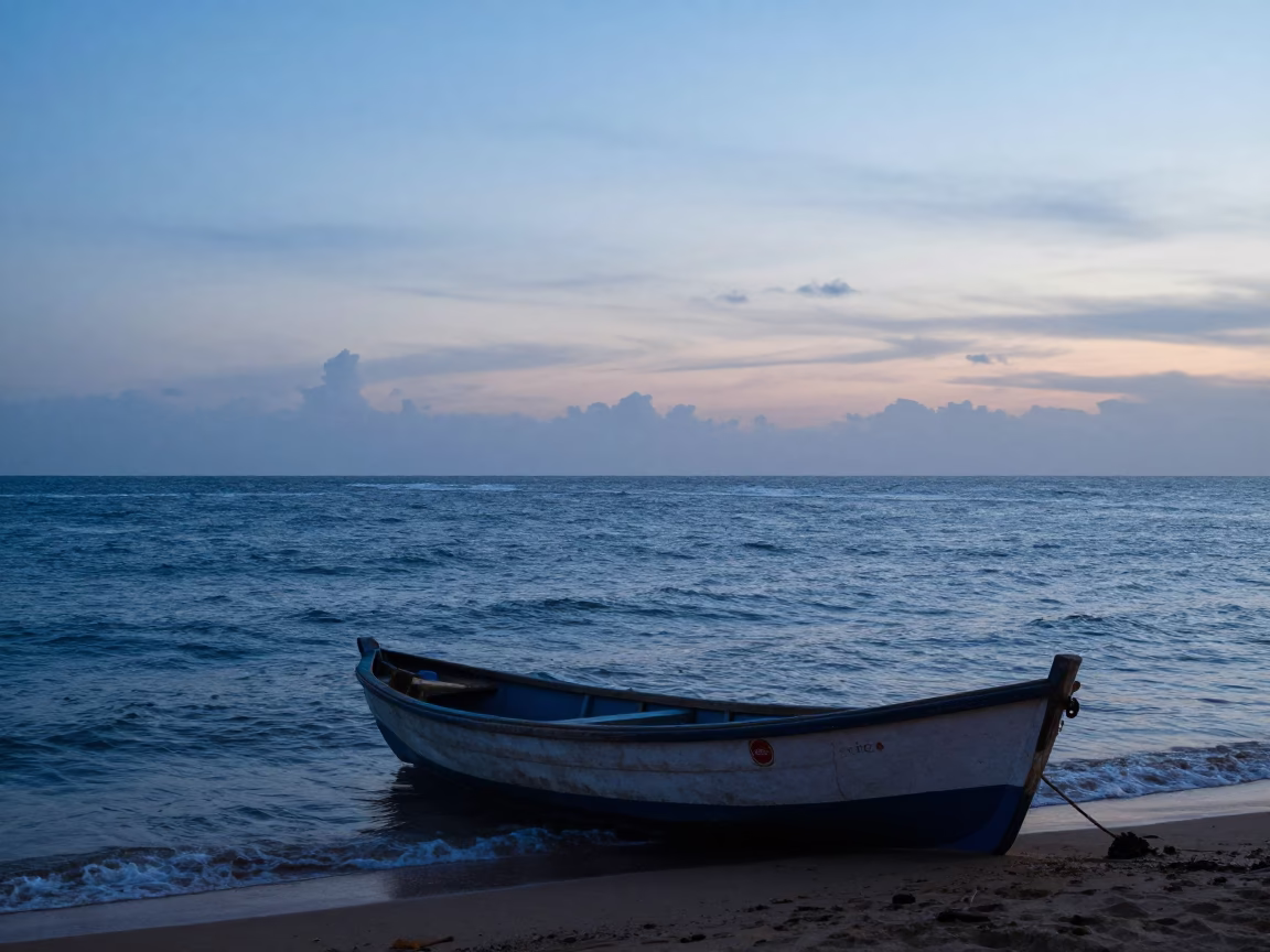 Dakar Senegal Nautical Dawn Coastal Scene with Blue Water and Fishing Floats in in Dakar, Senegal