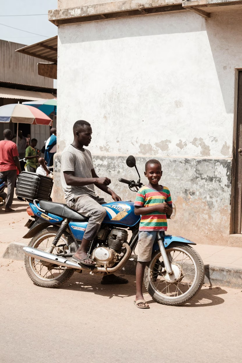 Dakar Senegal street vendor noon light busy candid moment in in Dakar, Senegal