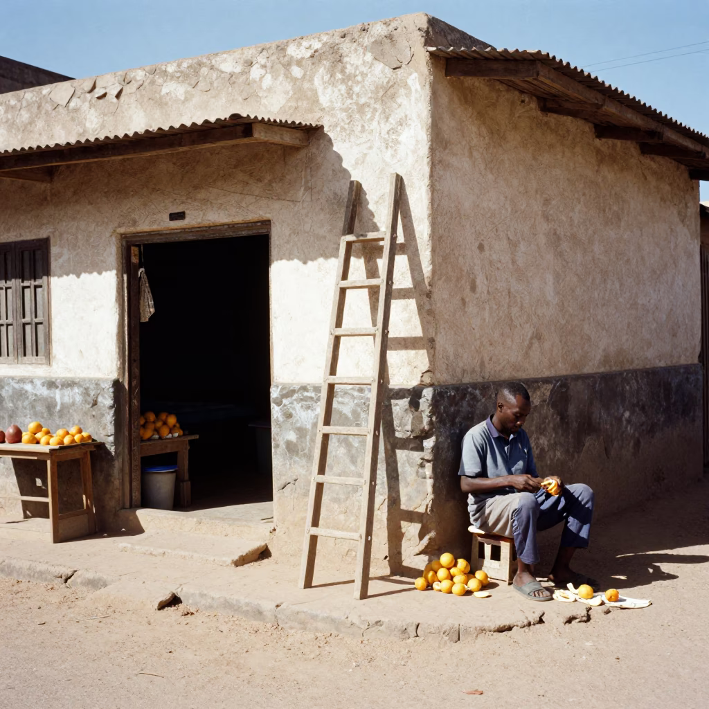Dakar Street Scene at Noon Light in in Dakar, Senegal