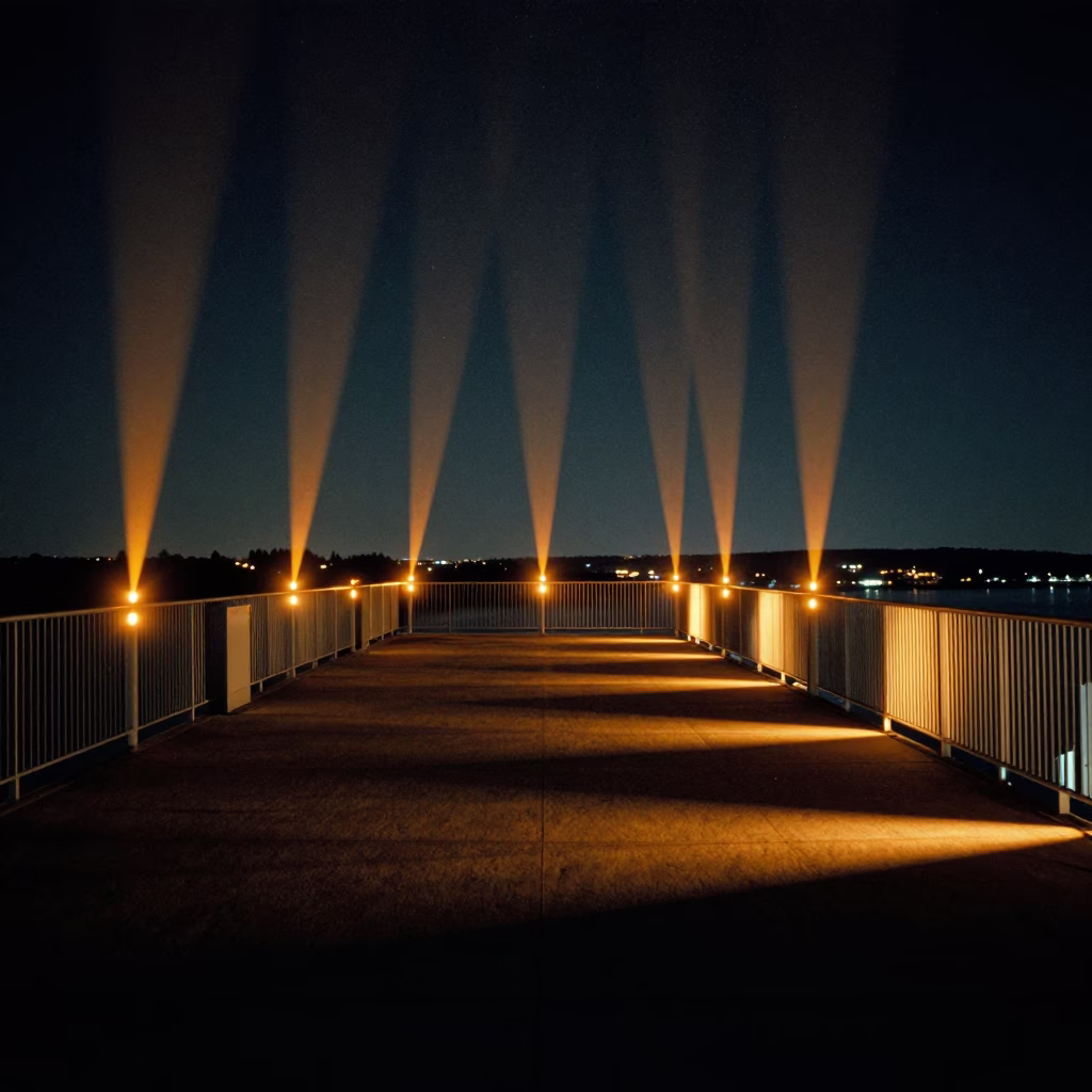 Dam Observation Deck in Vienna at The Deepest Night Sky Light in in Vienna, Austria
