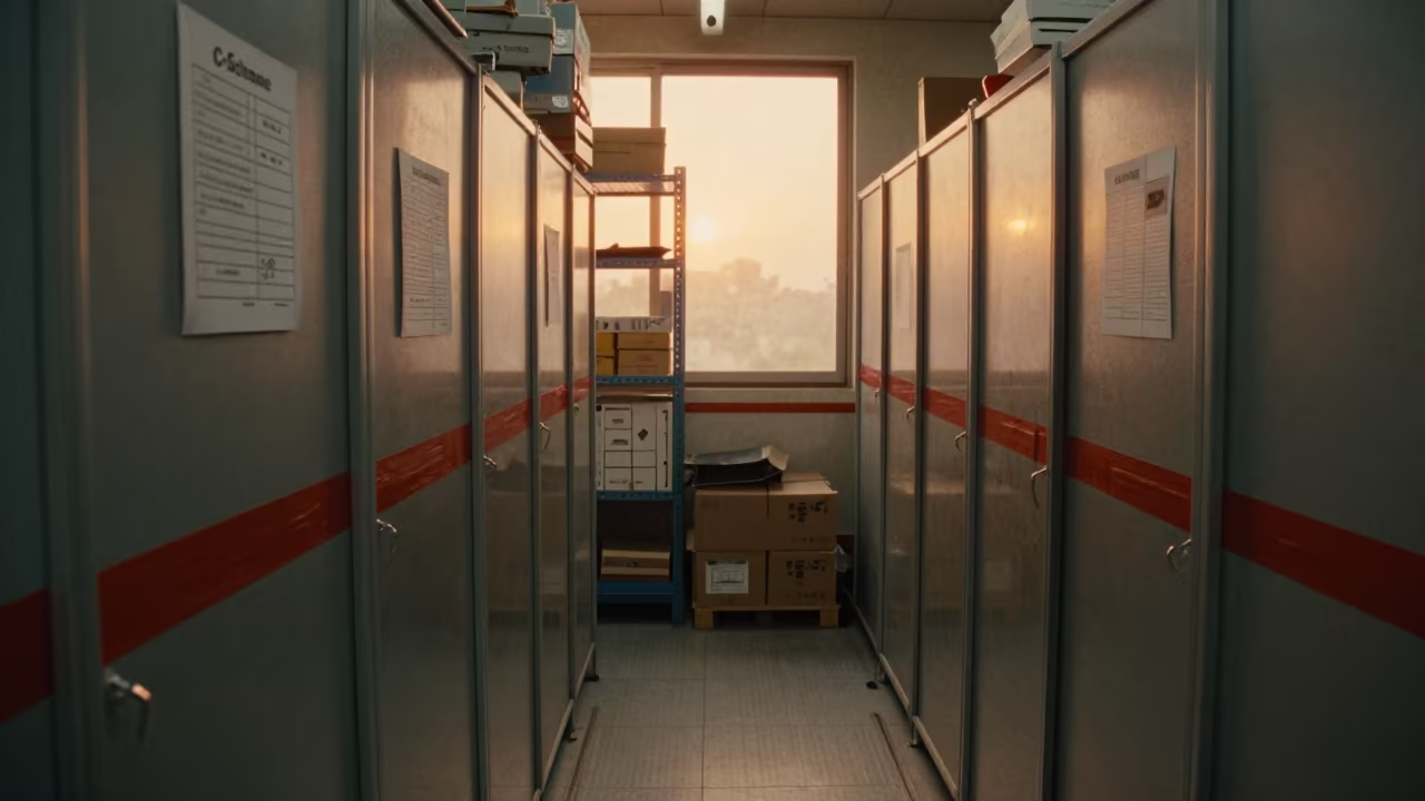 Damaged Goods Bay Inspection at Sunset in Jaipur in inside a chilled distribution bay near C-Scheme, Jaipur